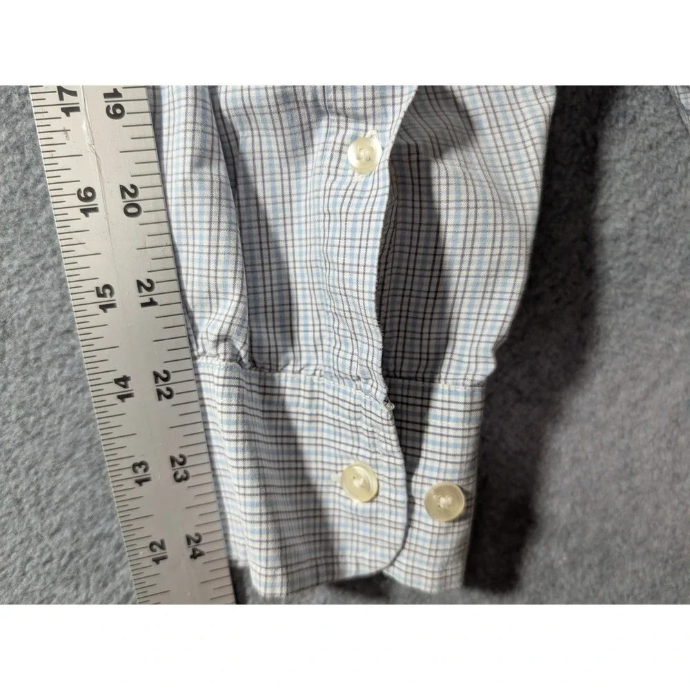 VTG Gap Dress Shirt Mens L Blue Check Plaid Button Down Classic Fit Hong Kong‎